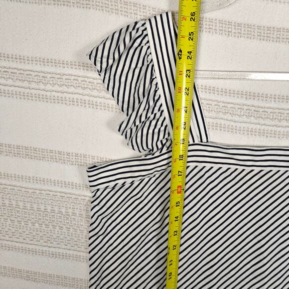 LOFT Navy White Striped Sleeveless Tank Top Women’s XL - Picture 4 of 7